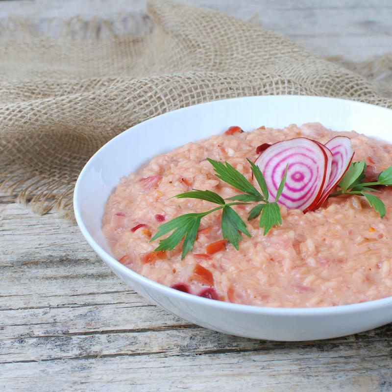 Rote Rüben Risotto mit Kren | Rezept Biohof Achleitner