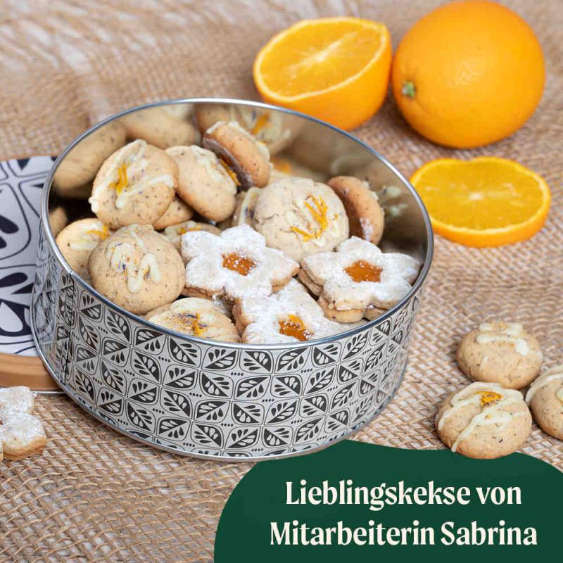 Mürbteigkekse und Orangenknöpfe