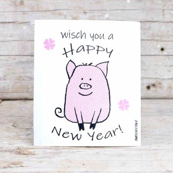 Owoschfetzn Pig Ben "Happy New Year" Pink