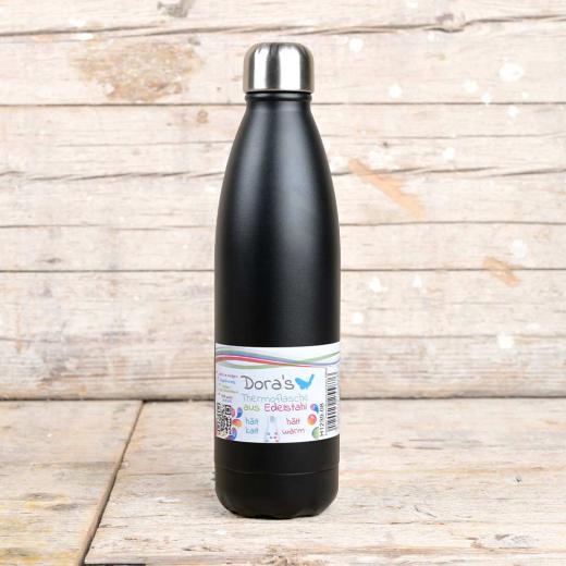 Thermosflasche Edelstahl schwarz 500ml